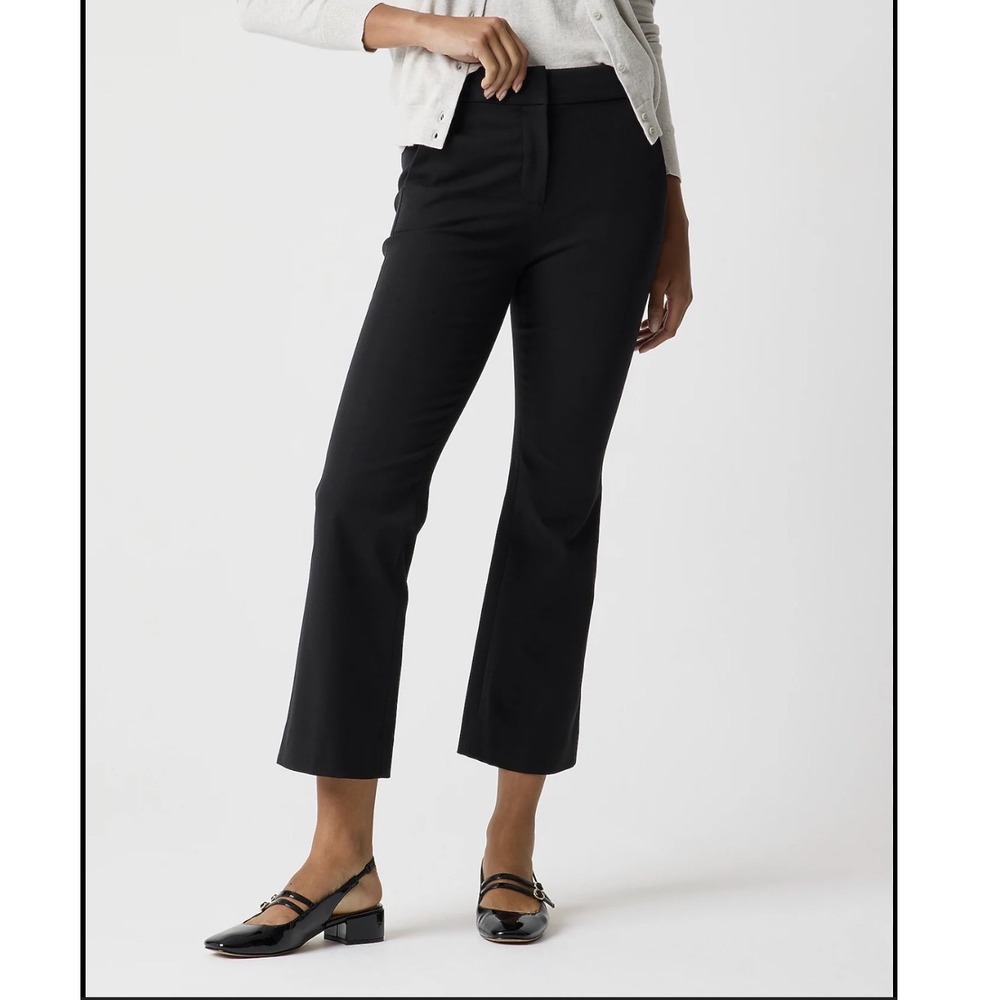 J crew Kelsey Flare black work pant womens chinos trousers cropped ankle size 14